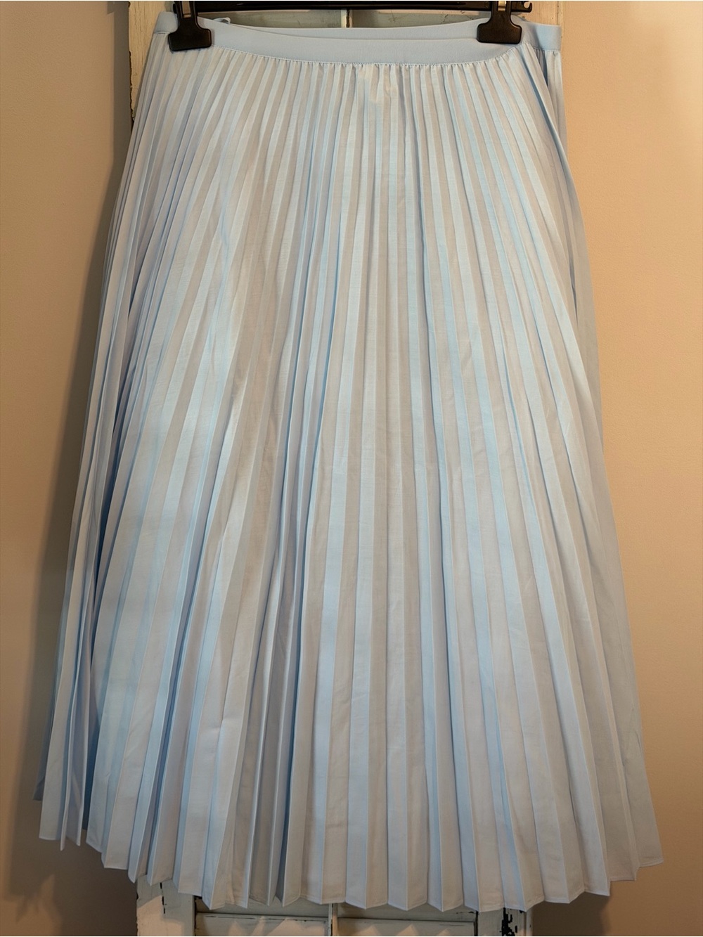 ARITZIA Babaton Ladder Poplin Feminine Balletcore Maxi Skirt size L | baby blue - Picture 5 of 7